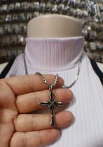 Corrente com Pingente em Aço inox Cruz Fé