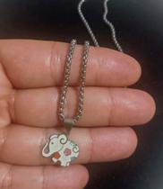 Corrente com Pingente em Aço Inox Elefante Colorido