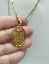 Corrente com Pingente em Aço Inox Espírito Santo Pombinha da Paz(dourado)