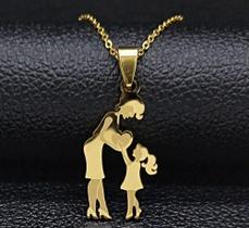 Corrente com Pingente em Aço Mãe e Filha