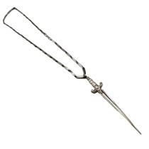 Corrente com Pingente Espada 9 cm Prateada