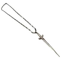 Corrente Com Pingente Espada 9 Cm Prateada