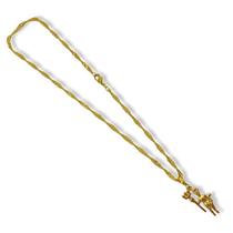 Corrente Com Pingente Exu Dourado 03 Cm