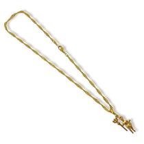 Corrente Com Pingente Exu Dourado 03 Cm