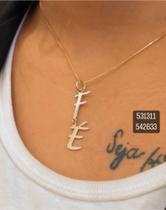 Corrente com Pingente fé folheado a ouro 50 cm 542633 531311