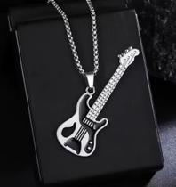 Corrente com Pingente Guitarra Elétrica Estilo Rock