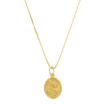 Corrente Com Pingente Mãe Rainha Oval Ouro Amarelo 18 Kl Corrente Com Pingente Mãe Rainha Oval Ouro Amarelo 18 Kl