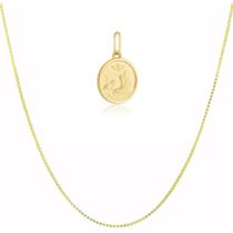 Corrente Com Pingente Medalha Batismo Ouro 18 Kl Modelo 02 Corrente Com Pingente Medalha Batismo Ouro 18 Kl Modelo 02