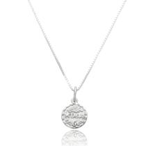 Corrente Com Pingente Medalha Deus Te Guie Delicada Prata 925 kl