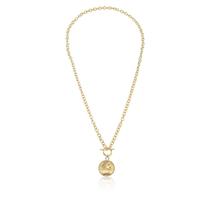 Corrente Com Pingente Medalha Imagem Banhado a Ouro 50cm