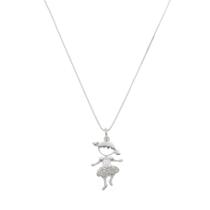 Corrente Com Pingente Menina Bolerinho Prata 925kl Modelo 02