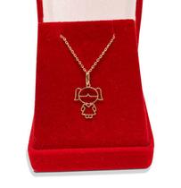 Corrente Com Pingente Menina de Ouro 18k Bailarina 45cm Cordão Colar Gargantilha Feminina Corrente Com Pingente Menina de Ouro 18k Bailarina 45cm Cordão Colar Gargantilha Feminina
