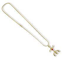 Corrente Com Pingente Pomba Gira 6 Cm Dourado