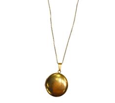 Corrente Com Pingente Relicário Redondo Sem Escrita(Dourado)