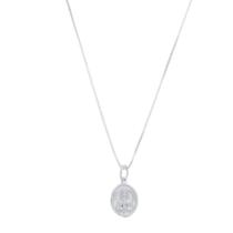 Corrente Com Pingente Rosa Mistica Oval Prata 925 Kl Corrente Com Pingente Rosa Mistica Oval Prata 925 Kl