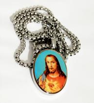 Corrente com Pingente Sagrado Coração de Jesus Proteção e Fé Corrente com Pingente Sagrado Coração de Jesus Proteção e Fé