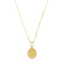 Corrente Com Pingente Santa Edwiges Oval Ouro Amarelo 18 Kl Corrente Com Pingente Santa Edwiges Oval Ouro Amarelo 18 Kl