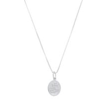 Corrente Com Pingente São Jorge Oval Prata 925 Kl