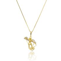 Corrente Com Pingente São Miguel Arcanjo Masculino Ouro Amarelo 18 Kl Corrente Com Pingente São Miguel Arcanjo Masculino Ouro Amarelo 18 Kl