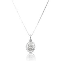 Corrente Com Pingente São Miguel Arcanjo Oval Prata 925 Kl Corrente Com Pingente São Miguel Arcanjo Oval Prata 925 Kl