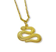 Corrente Com Pingente Serpente 4,0 Cm Dourada