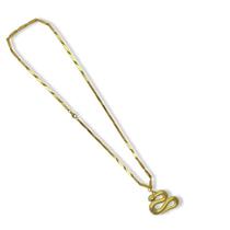 Corrente Com Pingente Serpente Dourado 4 Cm