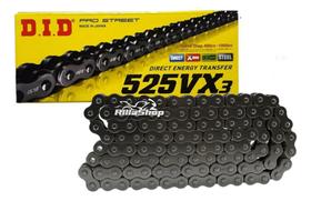 Corrente Com Retentor Did 525 Vx3 114L Tdm 850 Yzf R1 R6 Z900 Cinza