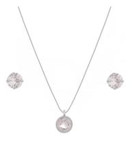 Corrente Conjunto Feminino Brinco + Colar Prata 925 De Lei