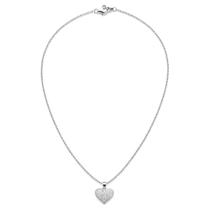 Corrente Coração Prata Casual Chique Com Zircônia Cravejada Mulher Colar Corrente Coração Prata Casual Chique Com Zircônia Cravejada Mulher Colar