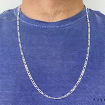 Corrente Cordão 3x1 Banhado Prata 925 Masculina 70cm 3mm Corrente Cordão 3x1 Banhado Prata 925 Masculina 70cm 3mm