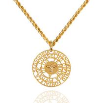 Corrente Cordão Baiano Com Pingente Mandala Divino Ouro 18k