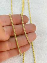Corrente Cordão Baiano Fino 2,5mm Banho Ouro 18k com Verniz Italiano - 1 Metro Corrente Cordão Baiano Fino 2,5mm Banho Ouro 18k com Verniz Italiano - 1 Metro