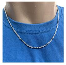 Corrente Cordão Baiano prata Fino Aço Inoxidavel Chocker Unissex