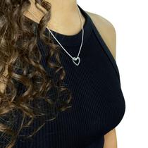 Corrente Cordão Baiano Prata Lei 925 45Cm Pingente Coração