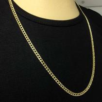 Corrente Cordão Banhada Ouro 18k Grumet Dupla 5m 70cm Mascul