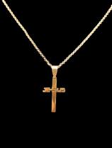 Corrente Cordão Banhado A Ouro18k + Pingente Cruz