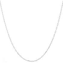 Corrente Cordão Cadeado Veneziana 60cm Ouro Branco 18k