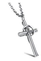 Corrente Cordão Colar Crucifixo Cruz Prateado 100% Aço 316l