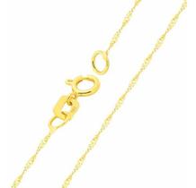 Corrente Cordão Colar De Ouro 18k Feminina Singapura 45cm