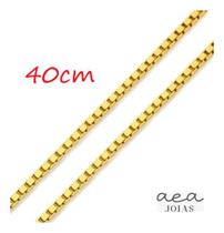 Corrente Cordão Colar Em Ouro 18k Veneziana 40cm Gargantilha