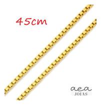 Corrente Cordão Colar Em Ouro 18k Veneziana 45cm Gargantilha