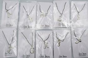 Corrente Cordão colar Inicial Nome Folheada Kit 23 Letras
