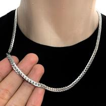 Corrente Cordão Colar Lacraia Aço Inox Masculino Prateado