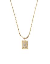 Corrente Cordão Colar Masculino Feminino Pingente Top luxo letra inicial K Banhado em Ouro 18k.