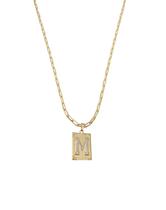 Corrente Cordão Colar Masculino Feminino Pingente Top luxo letra inicial M Banhado em Ouro 18k.