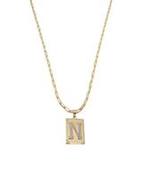 Corrente Cordão Colar Masculino Feminino Pingente Top luxo letra inicial N Banhado em Ouro 18k.