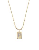 Corrente Cordão Colar Masculino Feminino Pingente Top luxo letra inicial P Banhado em Ouro 18k.