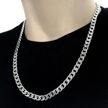 Corrente Cordão Colar Masculino Grumet Trabalhada Aço Inox Prateada Corrente Cordão Colar Masculino Grumet Trabalhada Aço Inox Prateada