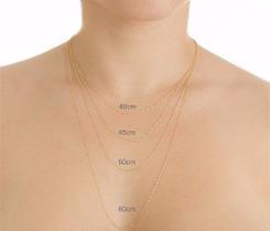 Corrente Cordão Colar Singapura + Pingente Ponto De Luz Ouro