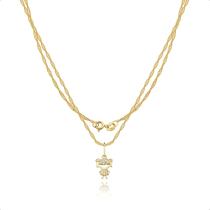 Corrente Cordão com Pingente Menina Ouro 18K 750